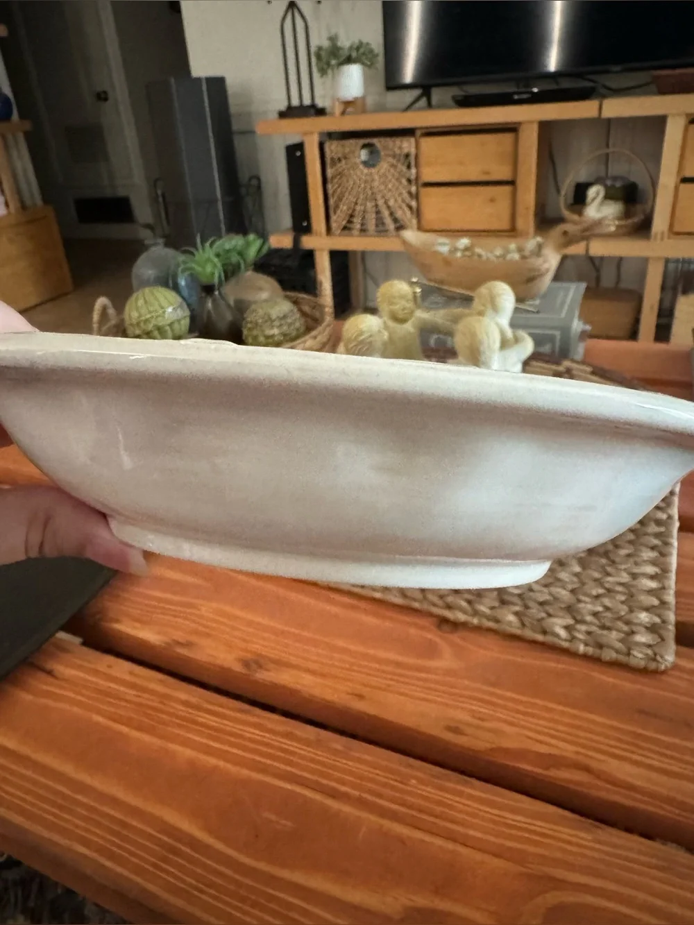 Williams Sonoma Cream Tuscan Olive Embossed Pasta Bowl